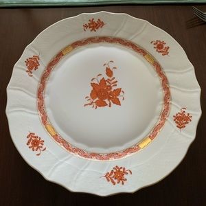 Herend Chinese Bouquet Dinner Plates, Gold trim